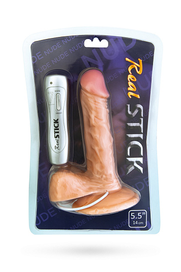Реалистичный вибратор RealStick Nude с ДУ, 13 см