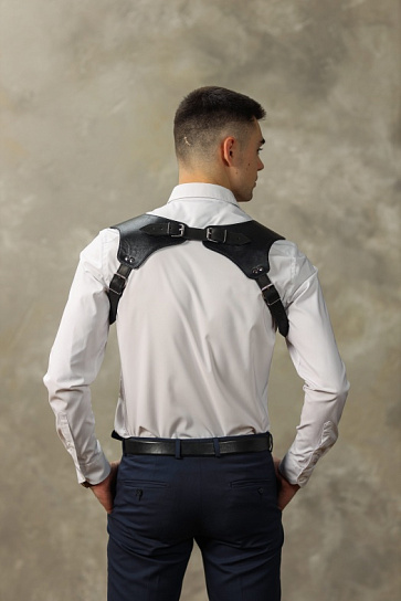 Портупея для мужчин № 1 BDSM Арсенал из натуральной кожи, черная