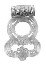 Двойное эрекционное кольцо с вибрацией из серии Rings, прозрачное