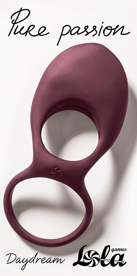 Эрекционное виброкольцо DAYDREAM с подхватом мошонки, бордовое