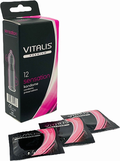 Презервативы с кольцами и точками Vitalis Premium Sensation премиум качества