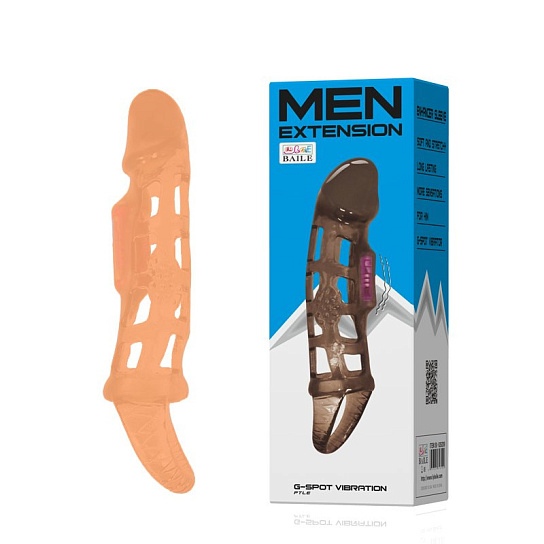 Силиконовая вибронасадка в форме клетки Men Extension