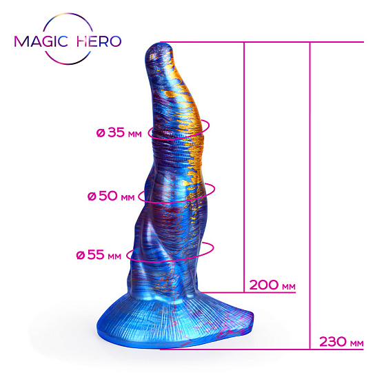Нереалистичный большой фаллоимитатор Magic Hero, 23 см