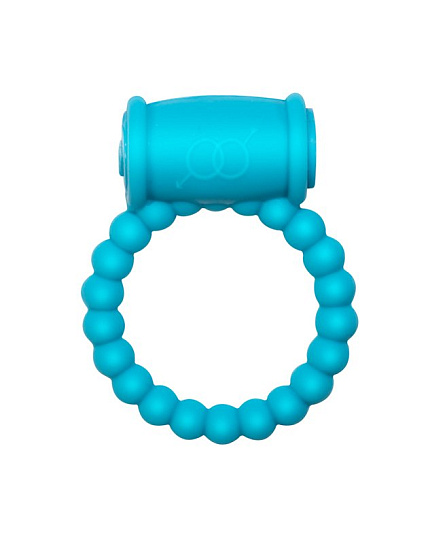 Эректильное кольцо Drums Pink Lola Rings бусинками, синее