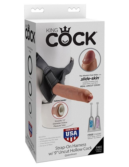 Страпон системы Harness на King Cock Uncut 22,9 см