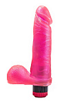 Вибратор гелевый, розовый с ярко выраженными элементами, 19 см