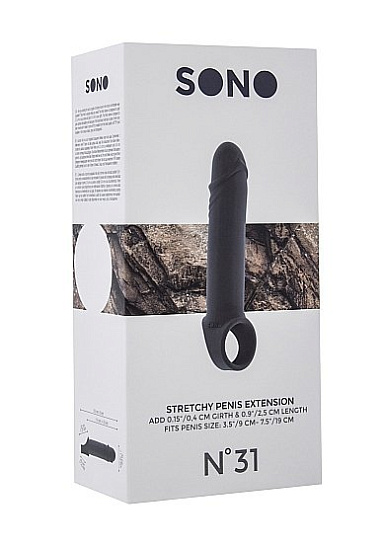 Насадка с кольцом для увеличения пениса Stretchy Penis, серая