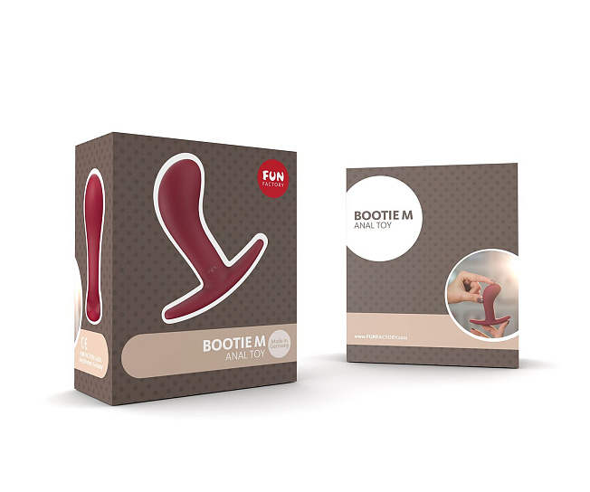 Анальная пробка BOOTIE medium из силикона, бордовая