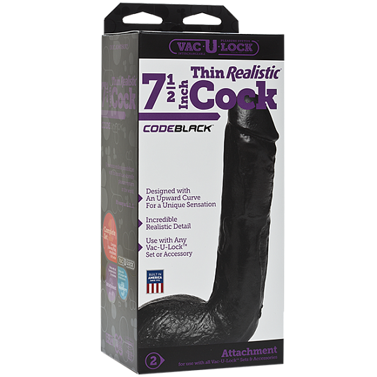 Насадка для страпона Vac-U-Lock CodeBlack, 17 см