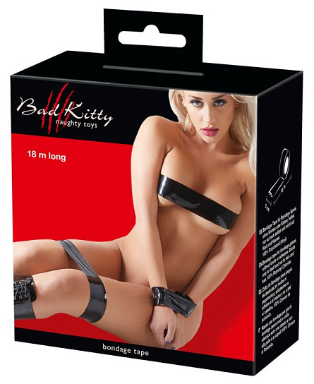 Бондажная черная лента Bondage Tape,18 м