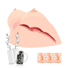 Kokos Juliana Breast мастурбатор с вибрацией Грудь-вагина с анусом