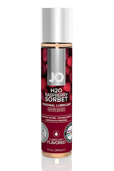 Ароматизированный лубрикант JO H2O Flavored Raspberry Sorbet, 30 мл