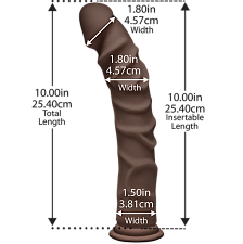 Фаллоимитатор на присоске без мошонки The D - Ragin’ D 10, 25 см, темно-коричневый