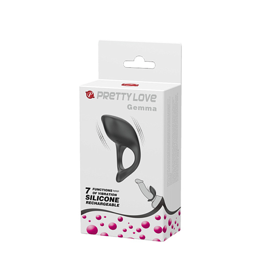 Эрекционное виброкольцо с клиторальным стимулятором PrettyLove Gemma