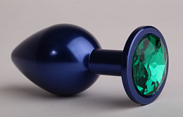 Анальная пробка из металла с синим оттенком, Luxurious Tail, зеленый