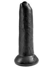 Закрытый реалистичный фаллос King Cock 9 Uncut Cock 22.9 см, черный