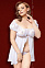 Шифоновый пеньюар SoftLine JOSEPHINE белый, XXXL