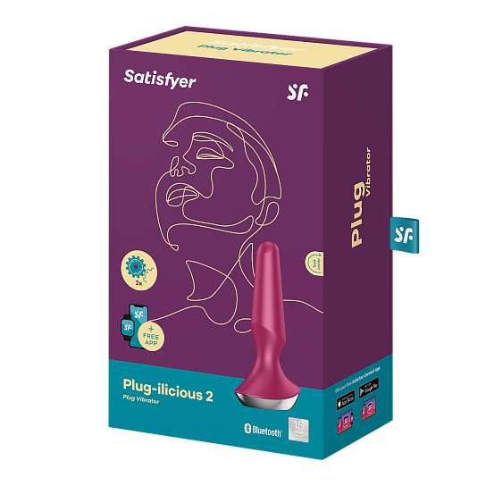 Анальный виброплаг Satisfyer Plug-ilicious 2, ягодный