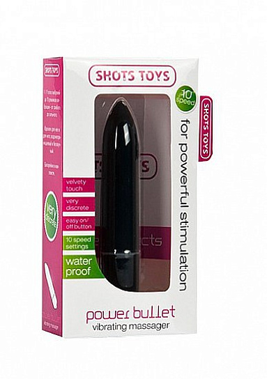 Вибратор-пуля из пластика с бархатистым покрытием POWER BULLET, черный