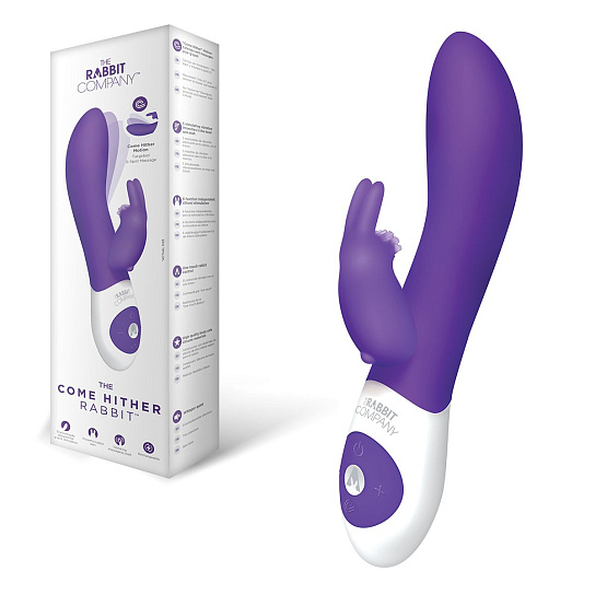 Манящий вибратор-кролик, 11 режимов, The Come Hither Rabbit, фиолетовый