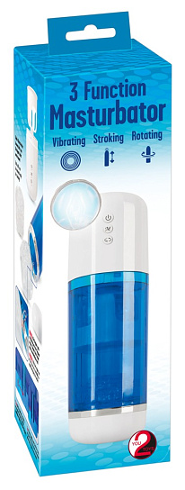 Мастурбатор с тремя функциям: ротация, вибрация и эффект посасывания