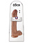 Фаллос гигант на присоске Cock with Balls с мошонкой 22.4 см, коричневый