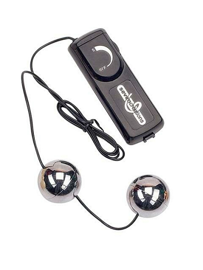 Пластиковые вагинальные шарики серебристые с вибрацией, Gopaldas