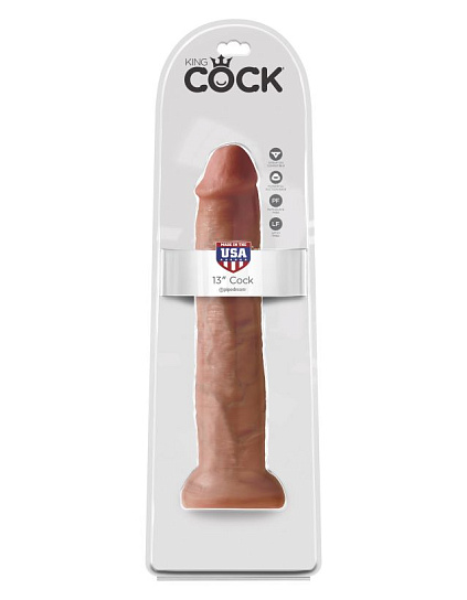Фаллос гигант King Cock 13 Cock Flesh, 29 см, загорелый