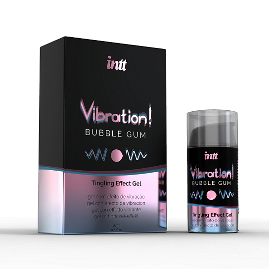Возбуждающий гель с эффектом вибрации Intt Cosmetics Bubble Gum, 15 мл