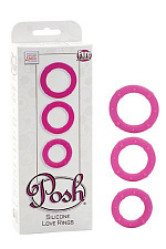 Набор эрекционных колец Posh Silicone Love Rings, розовый