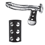 Утяжка для мошонки из экокожи Strap With Metal Snap, 8 см