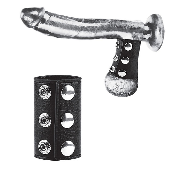 Утяжка для мошонки из экокожи Strap With Metal Snap, 8 см