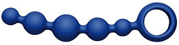 Стимулятор анальный Wave 2 с кольцом, из силикона, синий