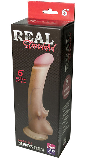 Дилдо неоскин REAL Standard с усиками 15,5 см