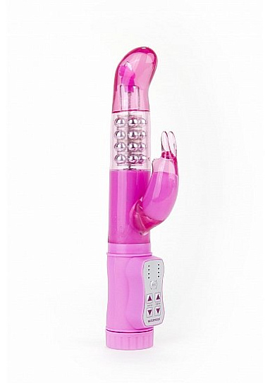 Вибратор с режимами вращения ствола RECHARGEABLE, розовый