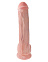 Фаллос гигант на присоске Cock with Balls с мошонкой 22.4 см, телесный