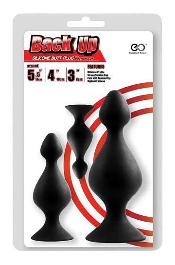 Анальные втулки Butt Plug из силикона, черные