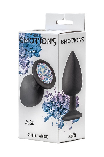 Анальная силиконовая пробка со стразом Lola Toys Emotions размер L, лунный камень
