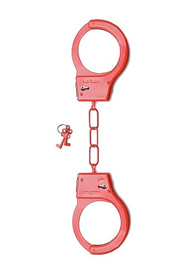 Металлические наручники SHOTS TOYS, красные