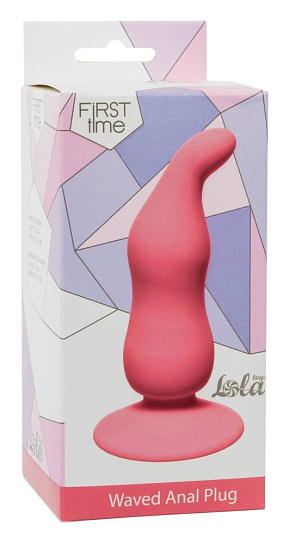 Силиконовая анальная пробка Waved Anal Plug, розовая