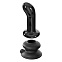 Стеклянный вибростимулятор с пультом ДУ и силиконовой присоской, черный