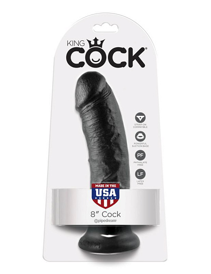 Фаллос на присоске King Cock 8 реалистичный, 19 см, черный Фаллос на присоске King Cock 8 реалистичный, 19 см, черный