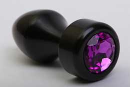 Металлическая анальная втулка с фиолетовым стразом 4sexdream