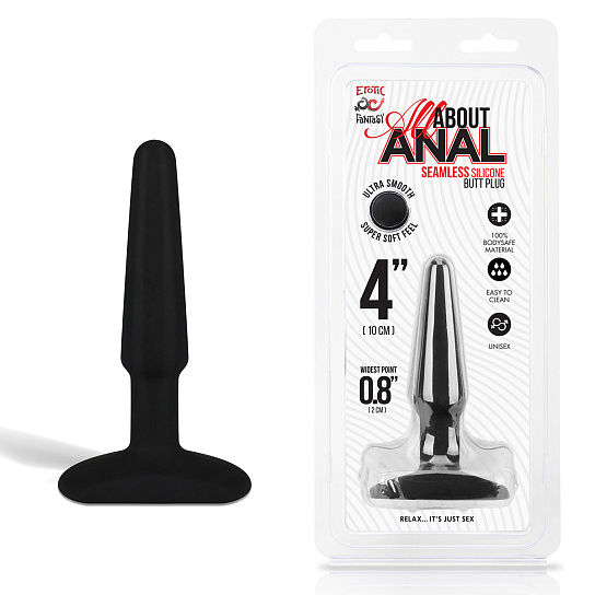 Черный плаг из силикона класса люкс 4'