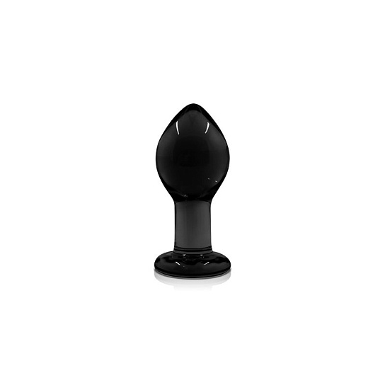 Анальная втулка из стекла Crystal Plug маленькая, черная