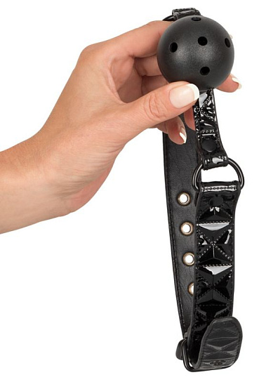 Кляп с отверстиями Ball Gag Bad Kitty Orion, цвет черный