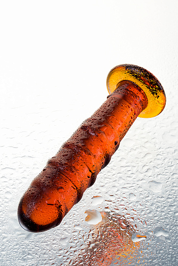 Стеклянный фаллос стильный, волнующий, ударопрочный 13,3 см