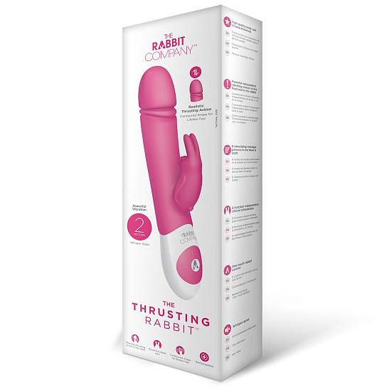 Вибратор-кролик пульсирующий Thrusting, 6 режимов, розовый