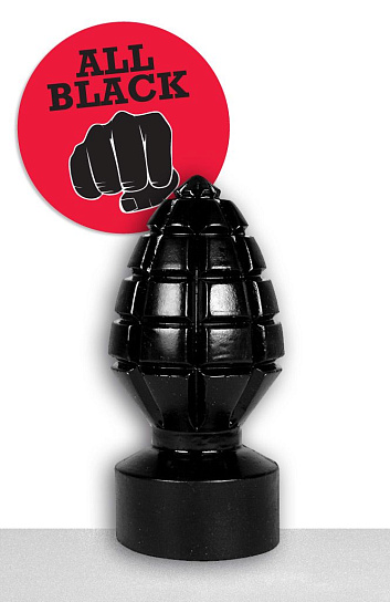 Анальная игрушка All Black AB 33 для стимуляции, черная, 15 см