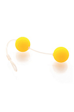 Вагинальные шарики Sexus Funny сужающие, из пластика, диаметр 3 см, желтые